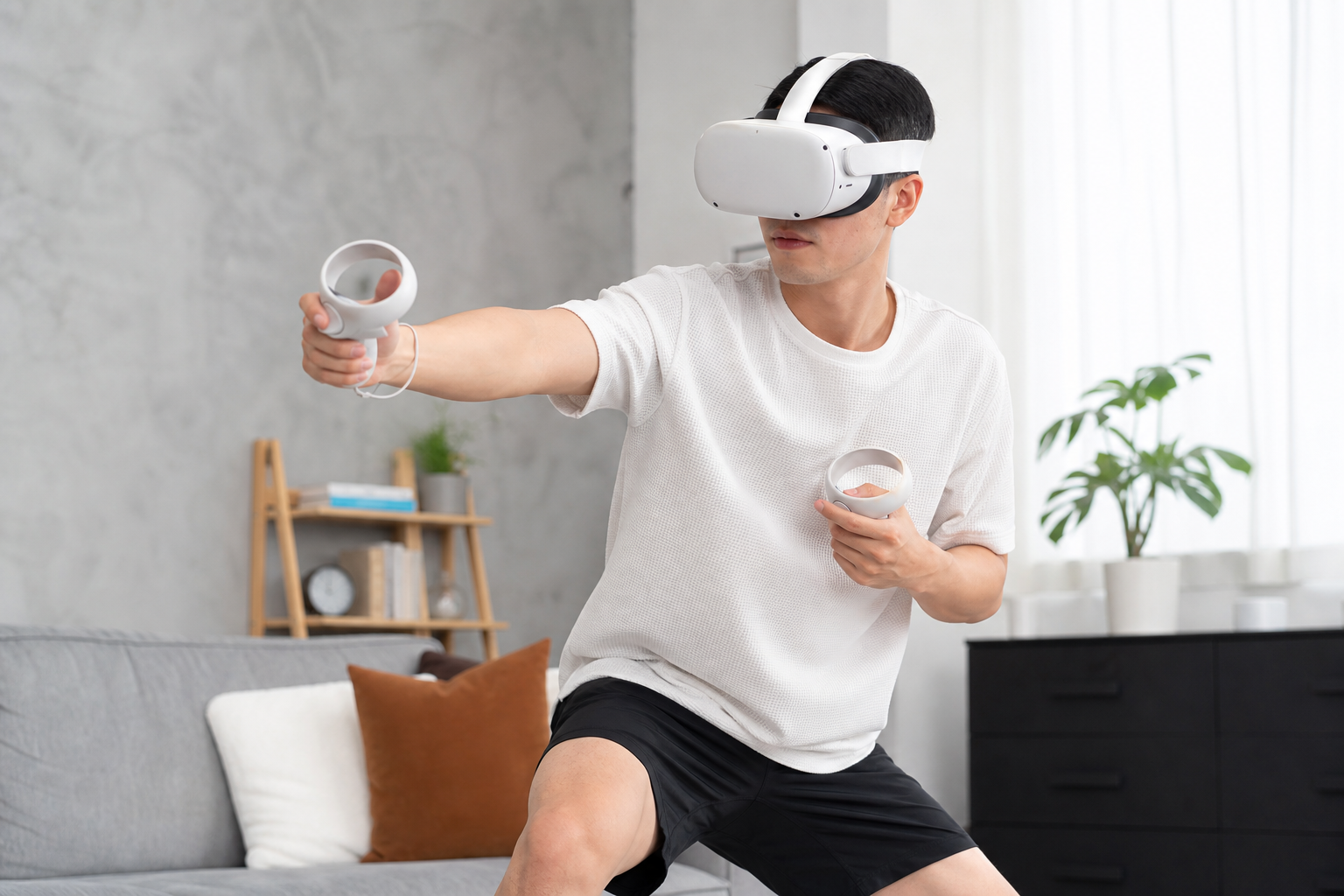 A collection of VR accessories including a sweat mask and silicone face cover