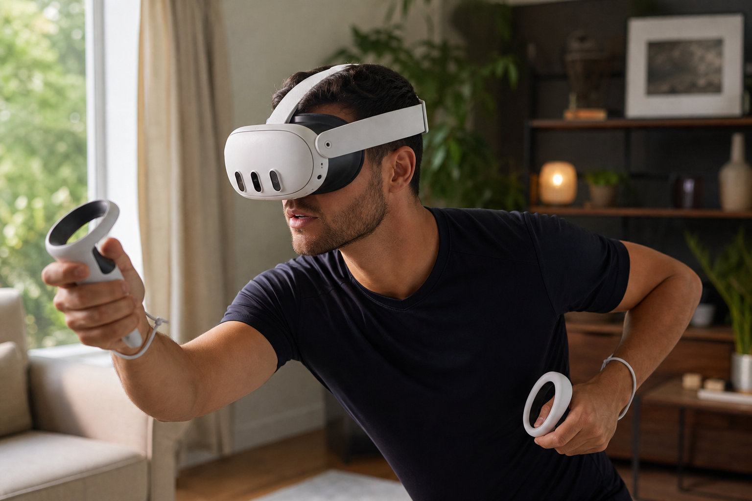 A person's wrist looking tired after a long VR session using the heavy VR Sword accessory.