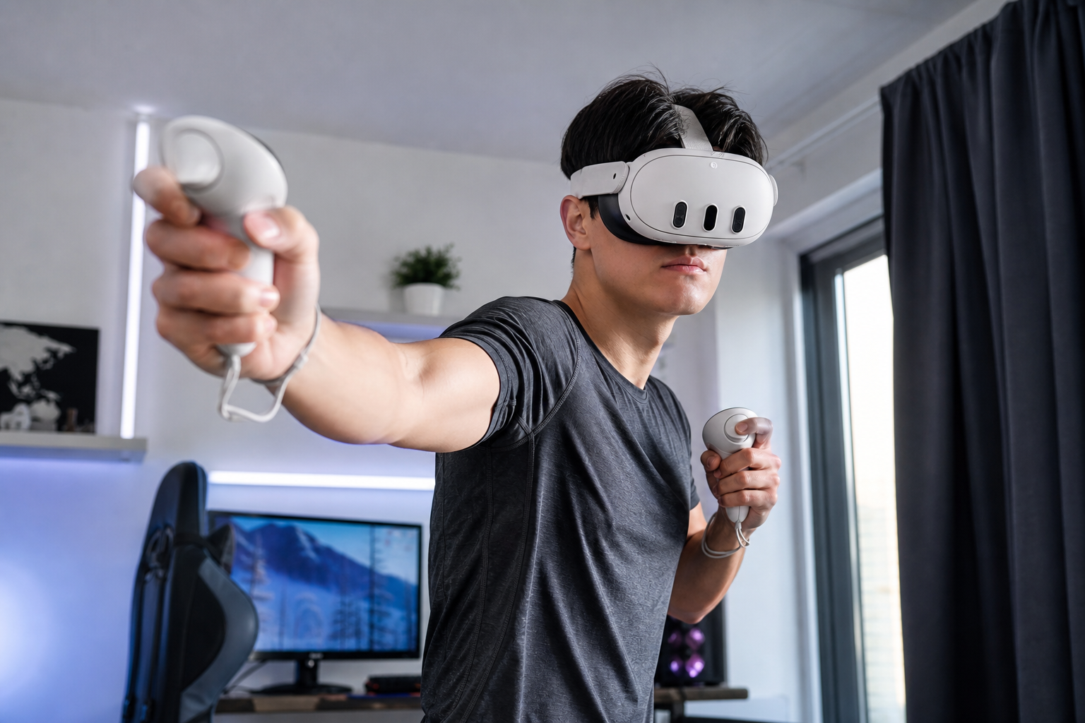 Step-by-step installation of a Beat Saber Grip onto a Meta Quest 3 controller.