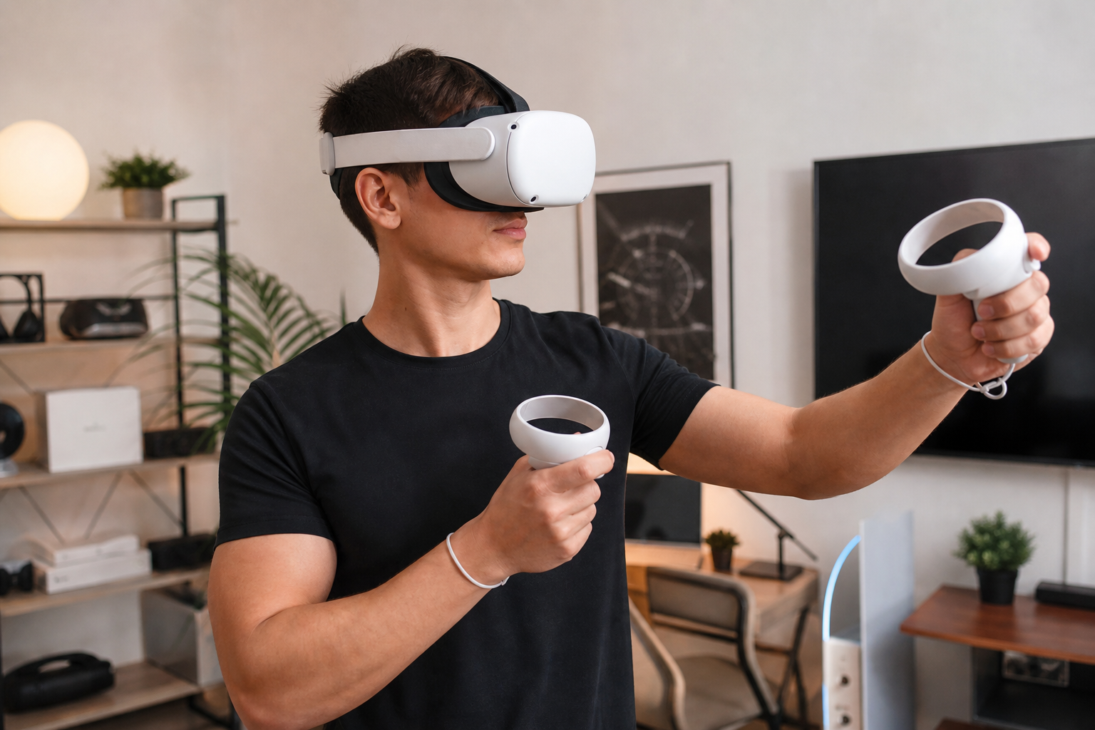 A close-up view of the quick-setup clip on the VR sword controller accessory