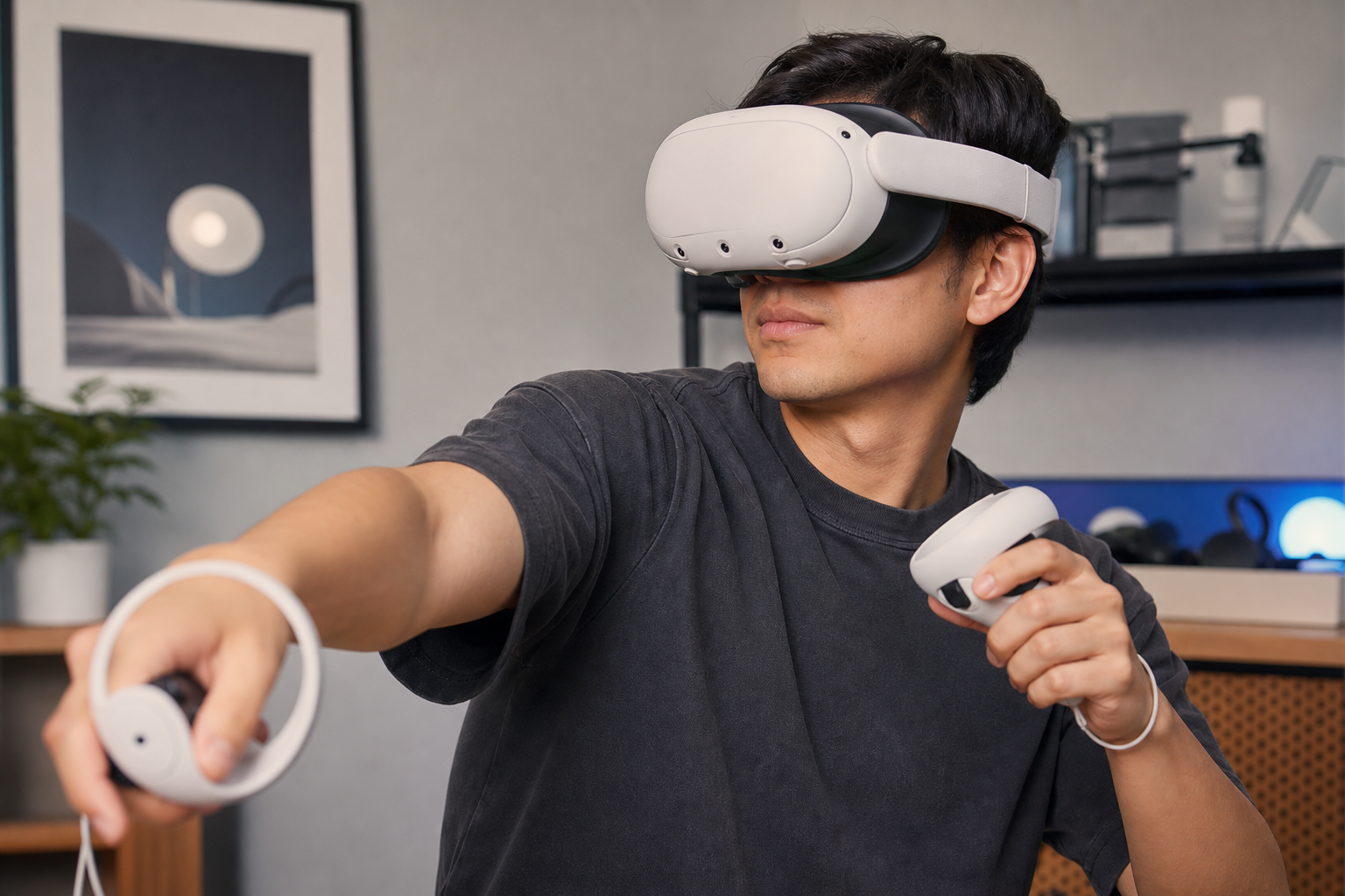 Comparison showing a face with and without pressure marks from a VR headset