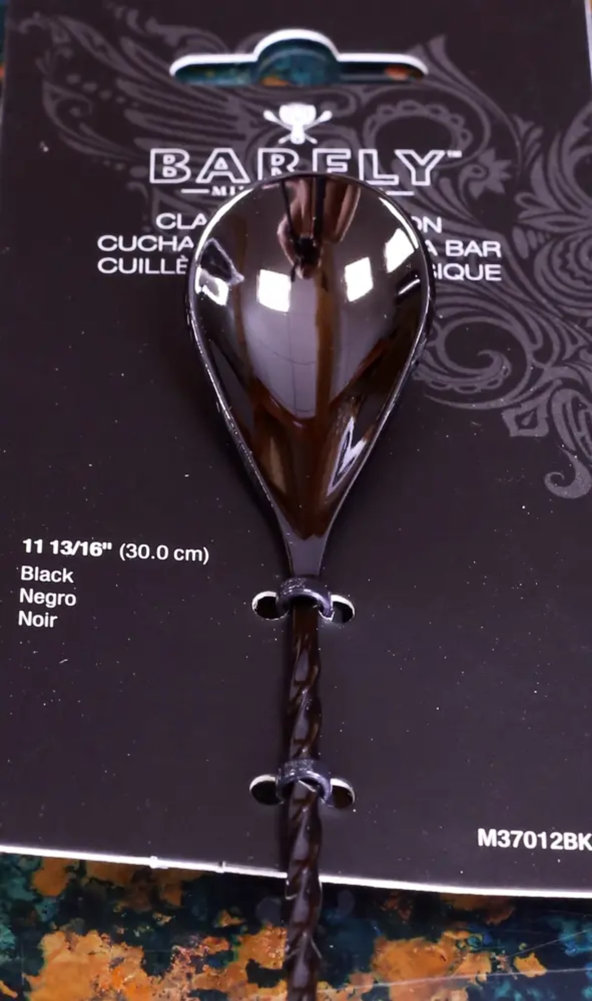 11" Barfly Professional Gun Metal Black Bar Spoon view 1