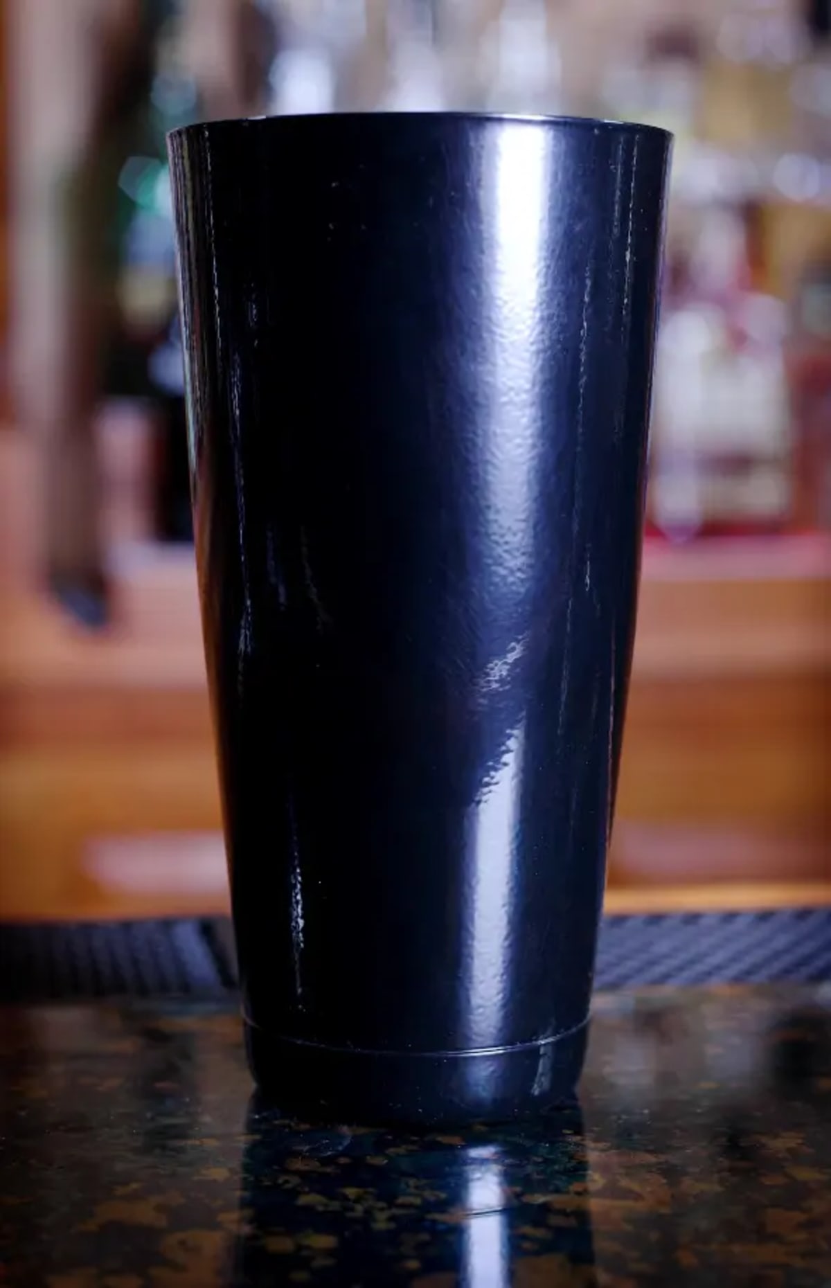28 oz Black Powder Coat Weighted Cocktail Shaker Tin view 1