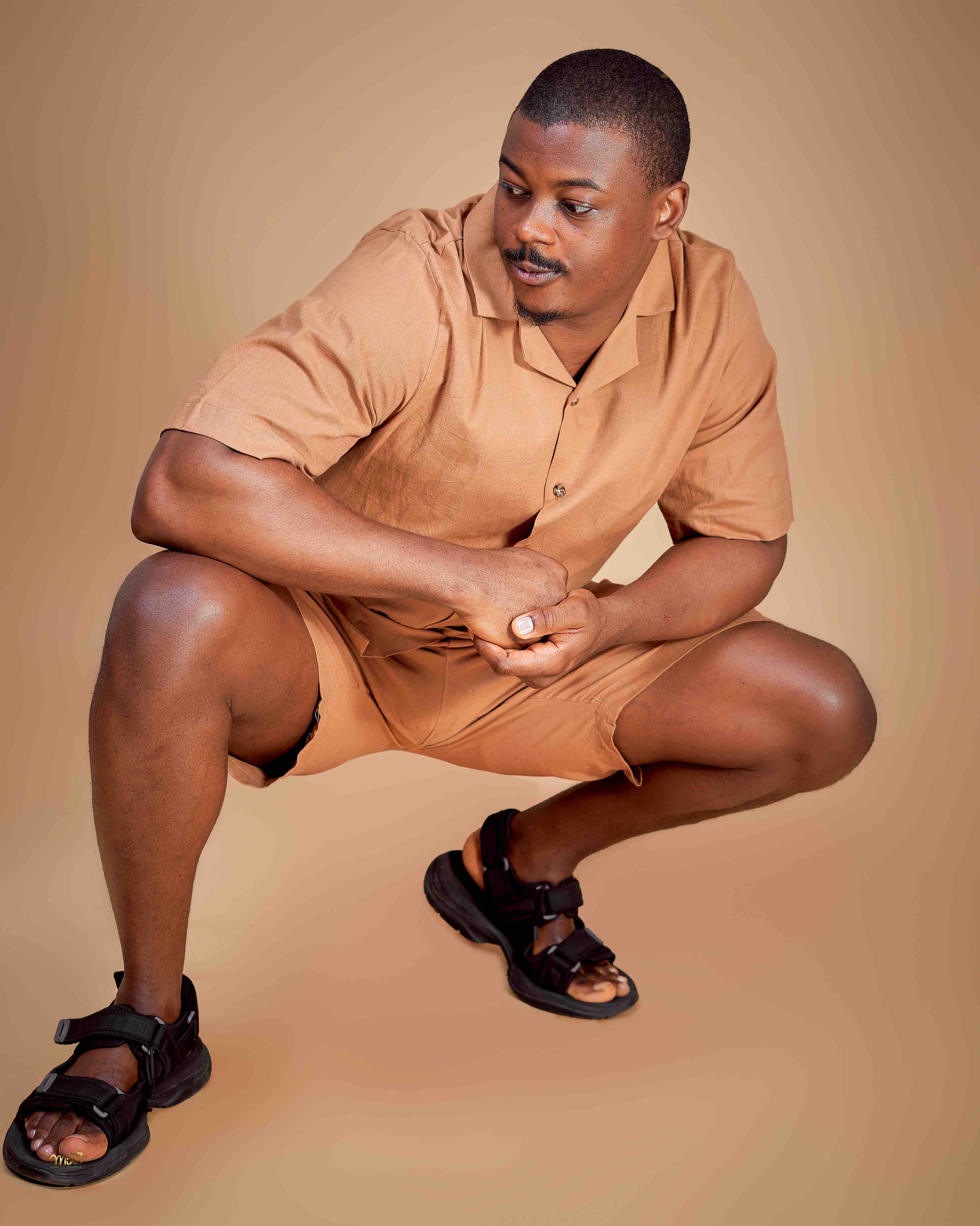 Linen short + shirt piece - Burly Wood