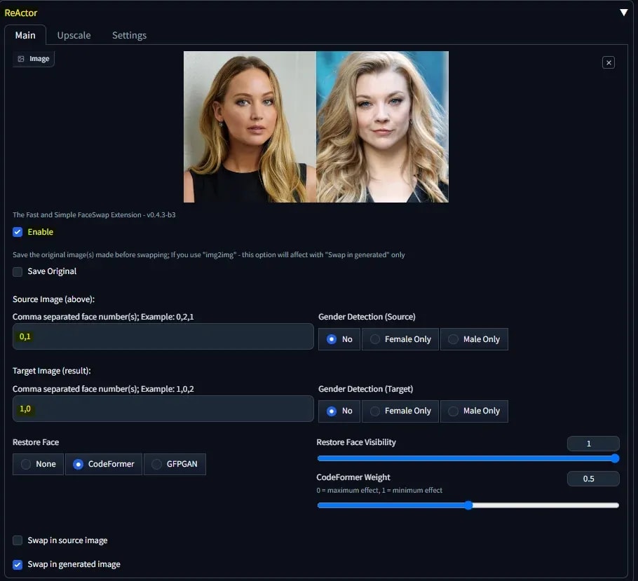 multiple-face-swapped-video-reactor-nextview-extension-stable-diffusion-a1111-reactor-extension-settings.webp