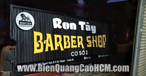 bảng hiệu tiệm tóc nam ron tây cơ sở 2