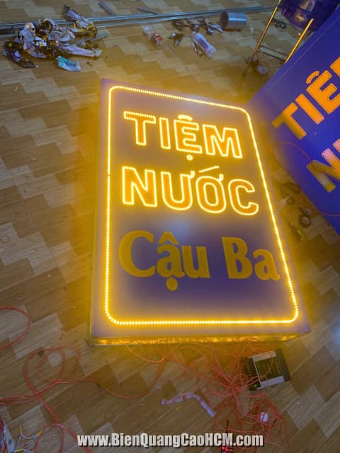 hộp đèn led tiệm nước cậu ba HCM