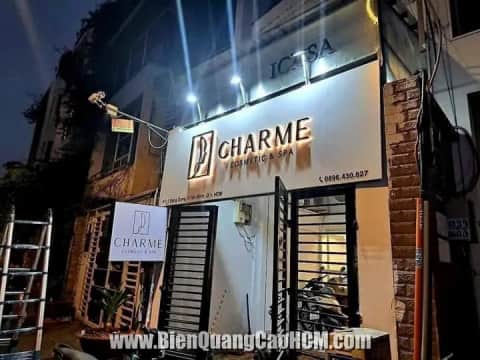 thi công bảng hiệu chữ nổi spa charme quận bình thạnh, HCM