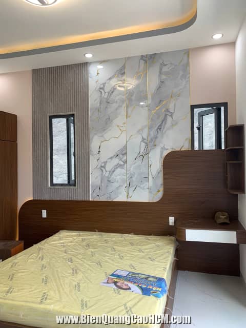 ốp tường đầu giường pvc giả đá sang trọng tại HCM