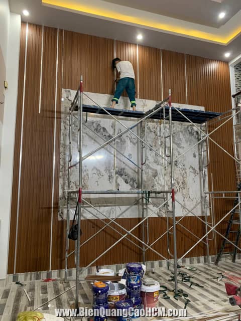 ốp tường phòng khách đèn led âm tường hcm bình dương đồng nai