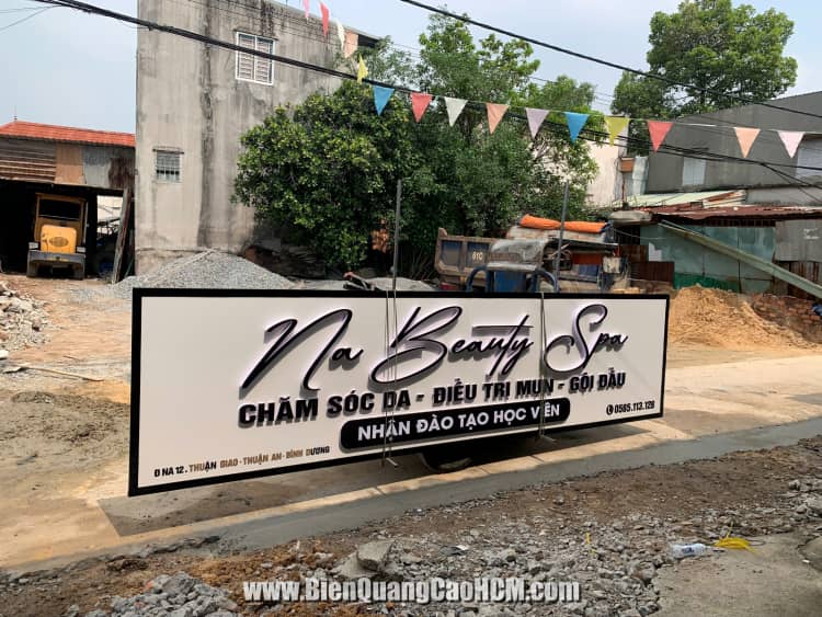 bảng hiệu spa Na Beauty Thuận An Bình Dương