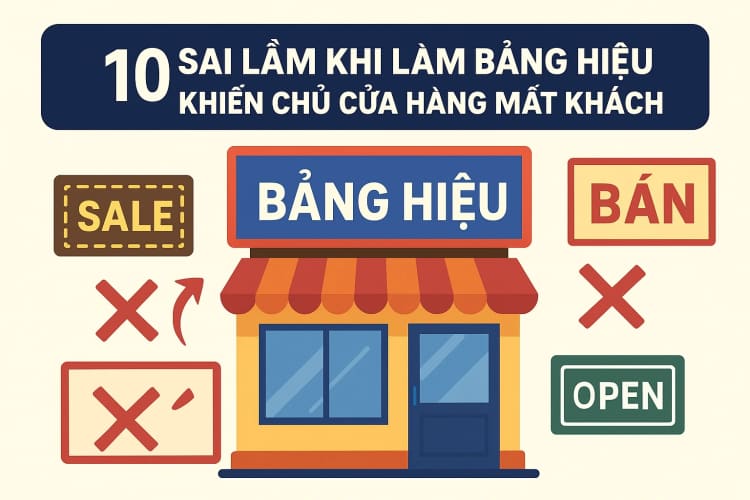 10 Sai Lầm Khi Làm Bảng Hiệu Khiến Bạn Mất Khách Hàng