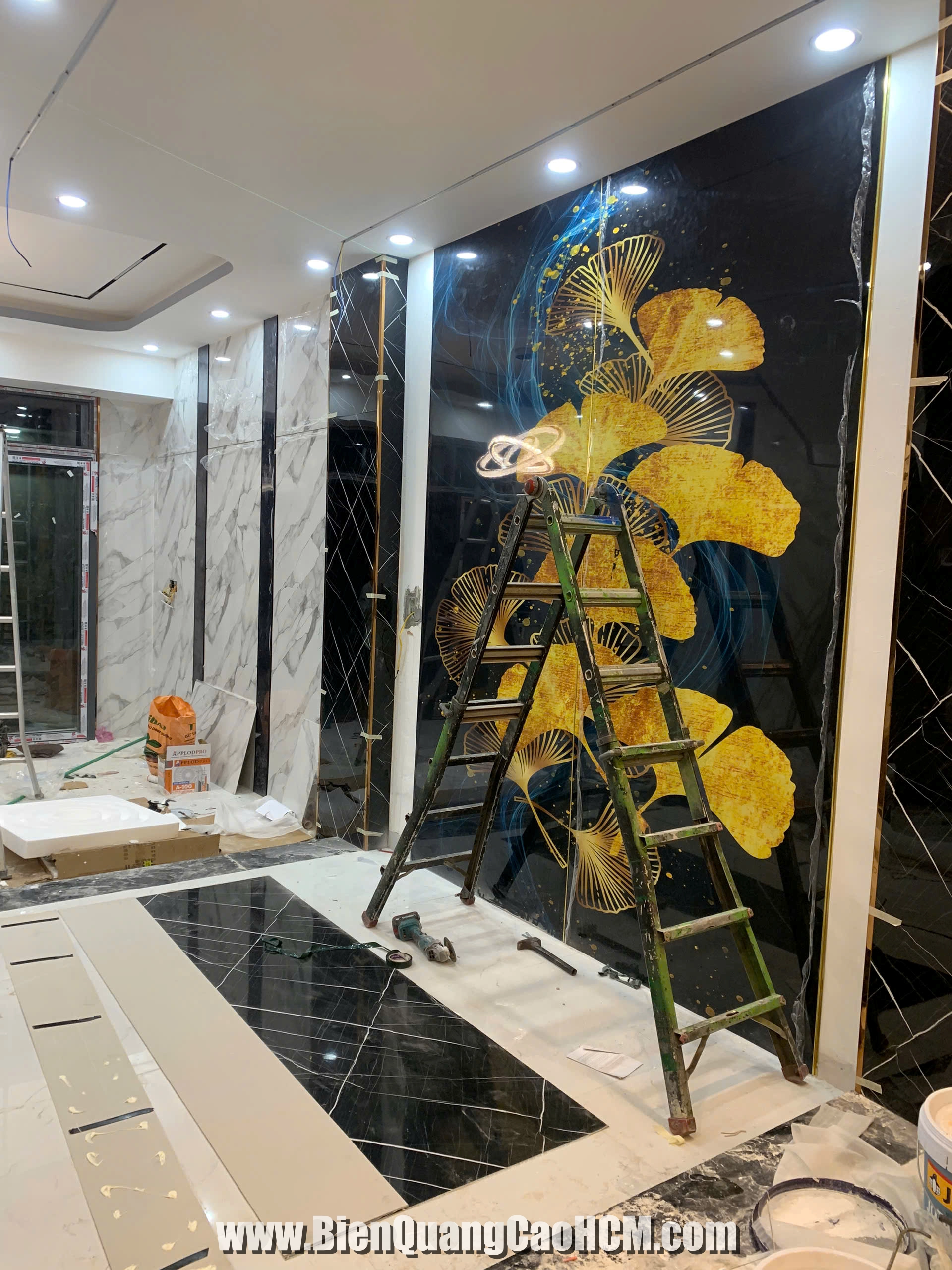 trang trí tường bằng tấm pvc nano giả đá marble đẹp mắt tại HCM, Bình Dương