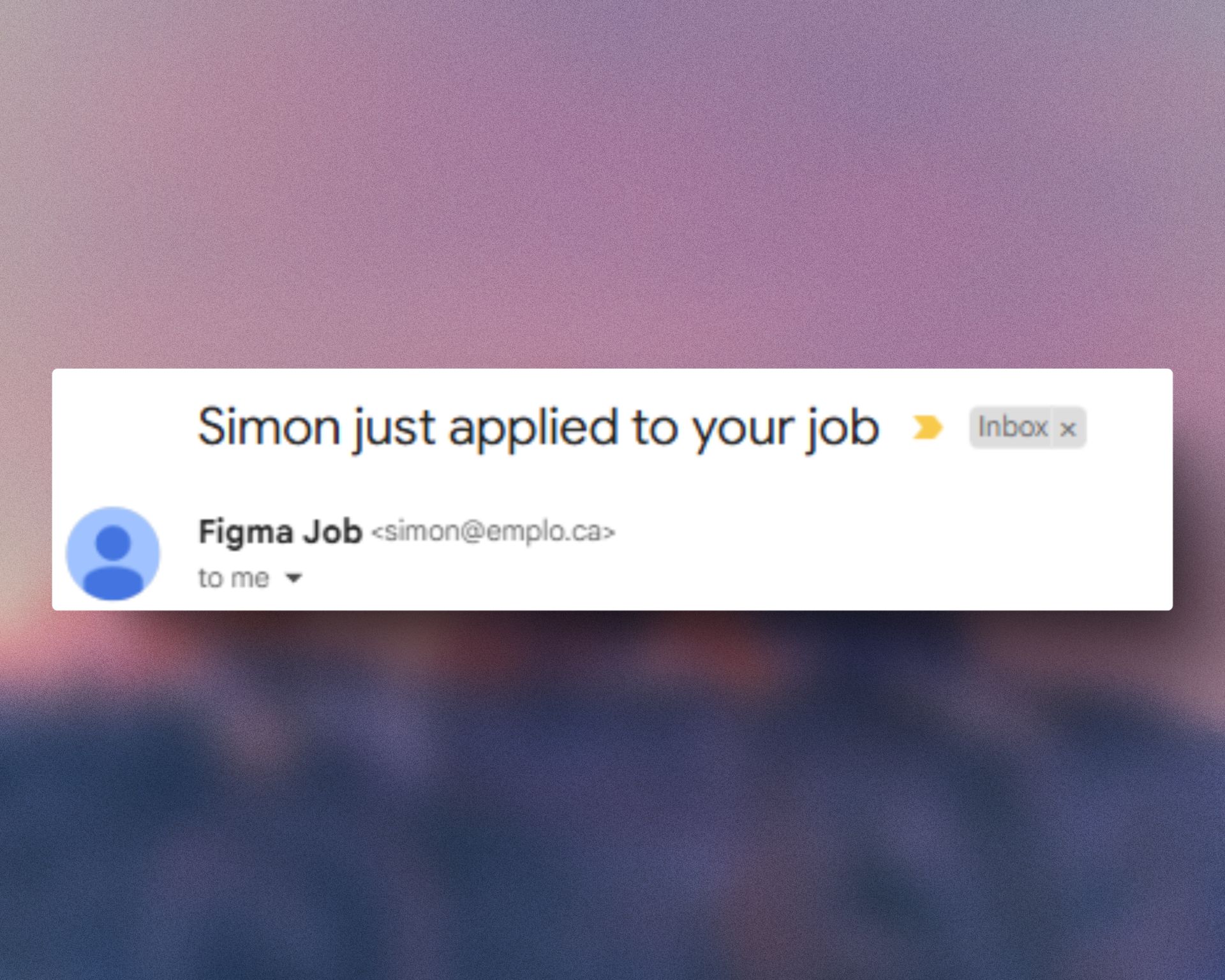 Application Email Example