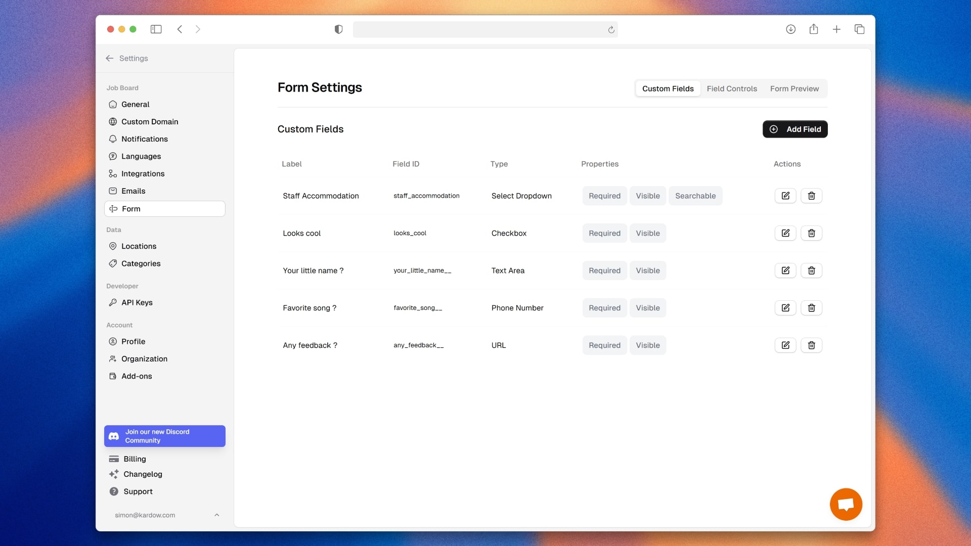 Form Builder Interface