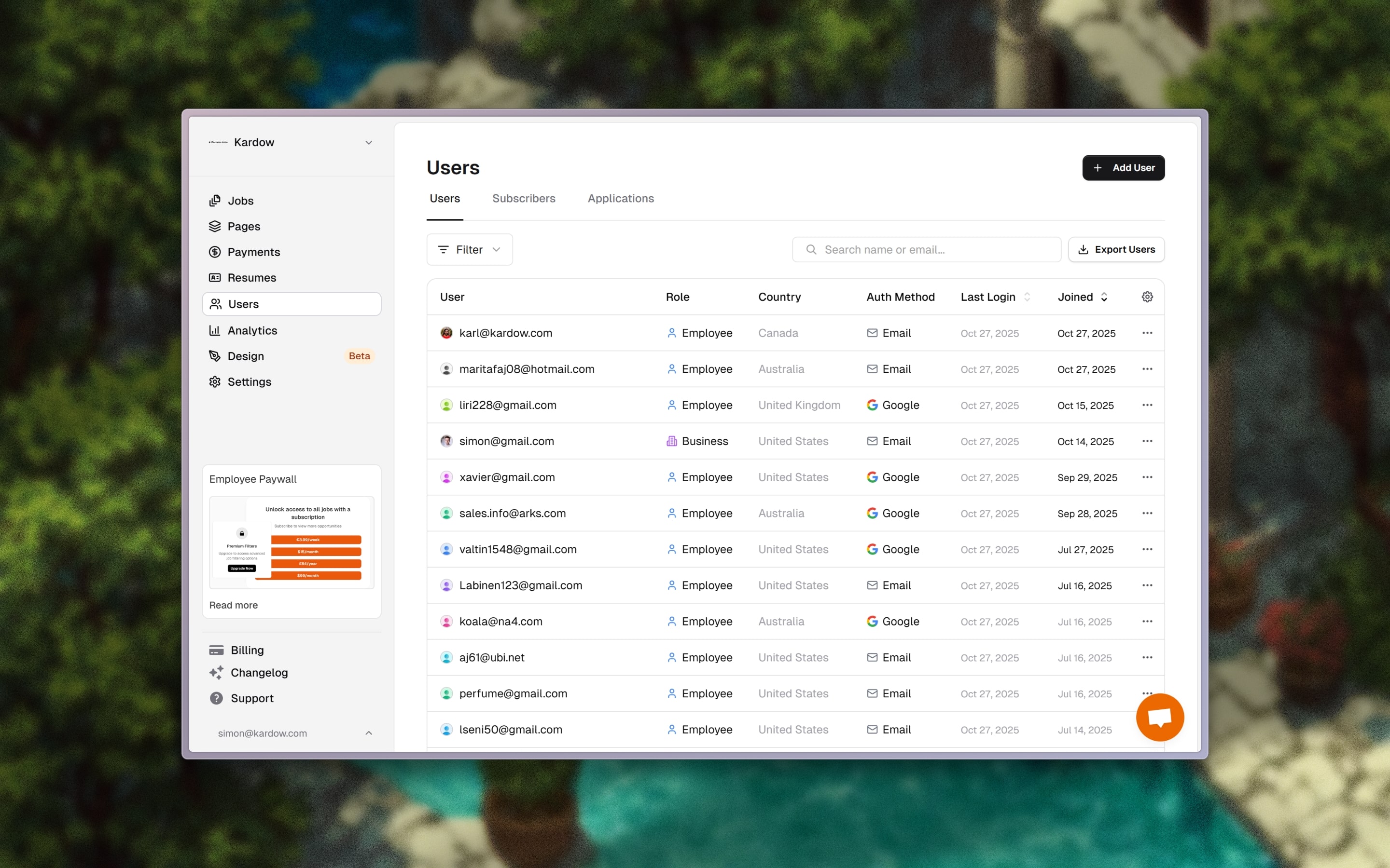 Improved Users Page & Manual User Creation