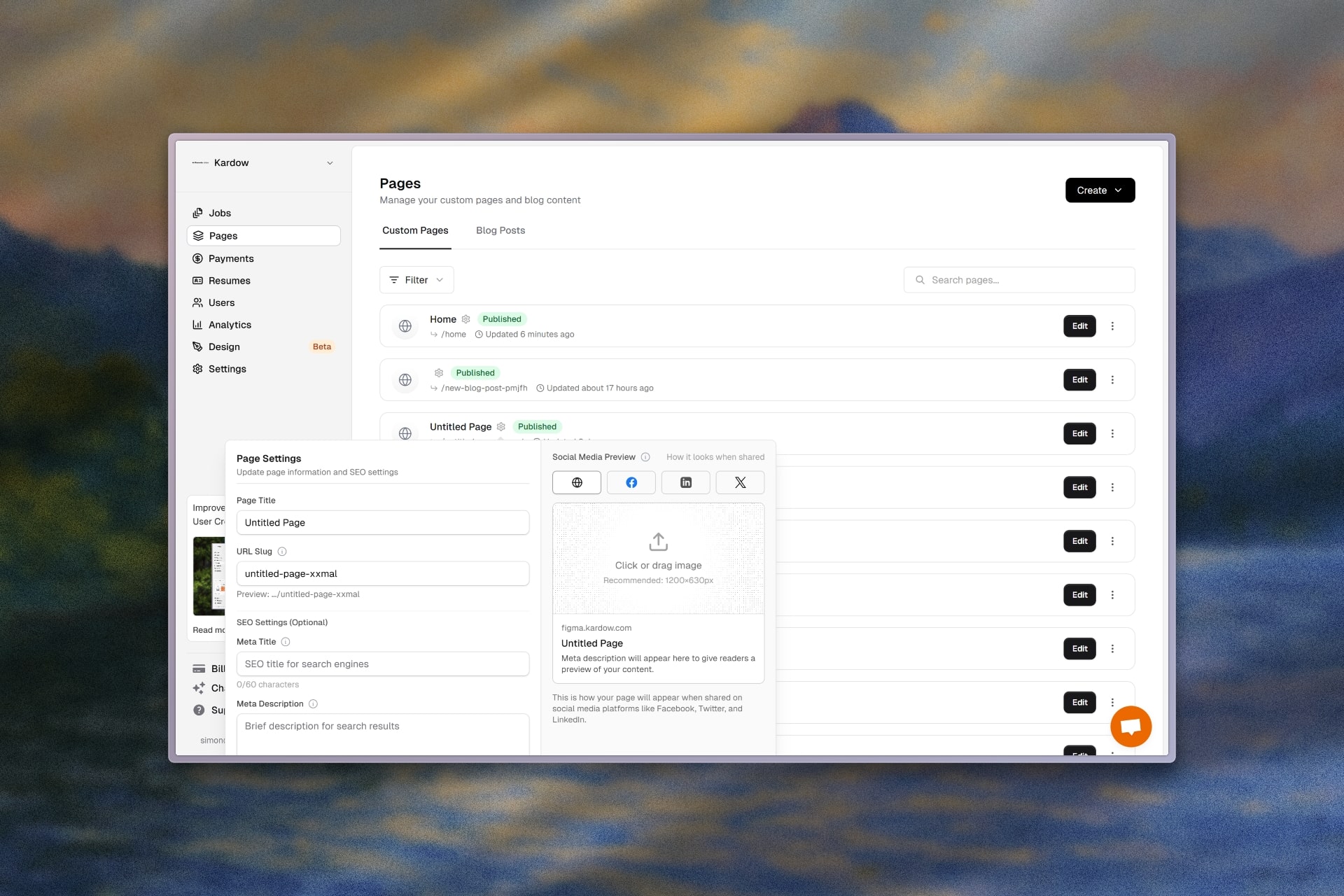 Pages Editor and Blog Improvements