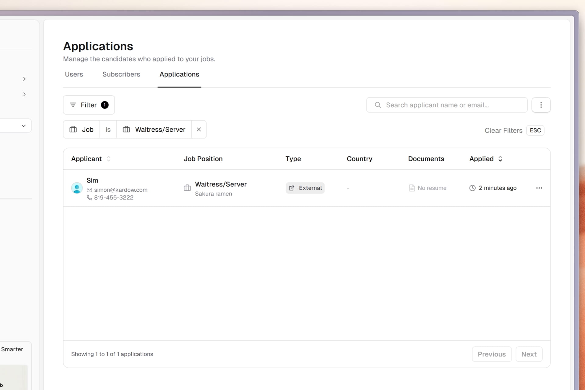 Applications Section Redesign — Better Applicant Tracking