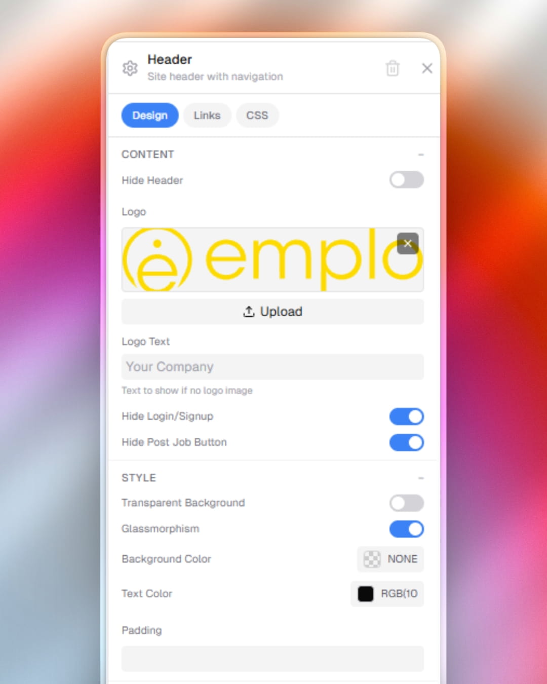 Improved design editor settings & bug fixes