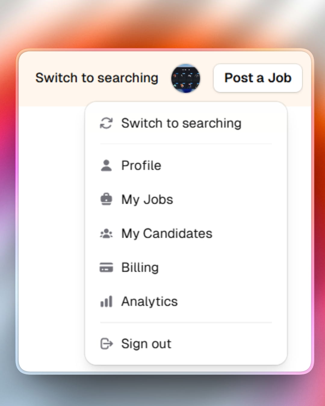 Improved user settings & switch roles