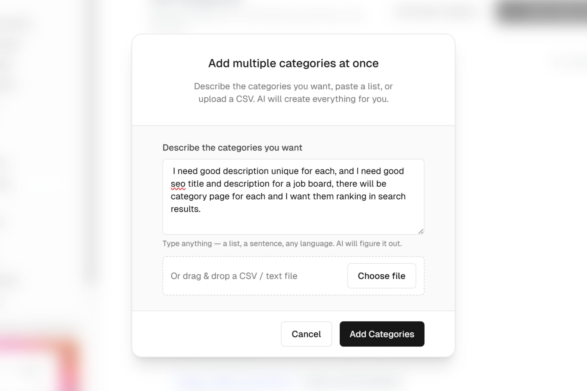 Bulk add improvements + editor & auth fixes