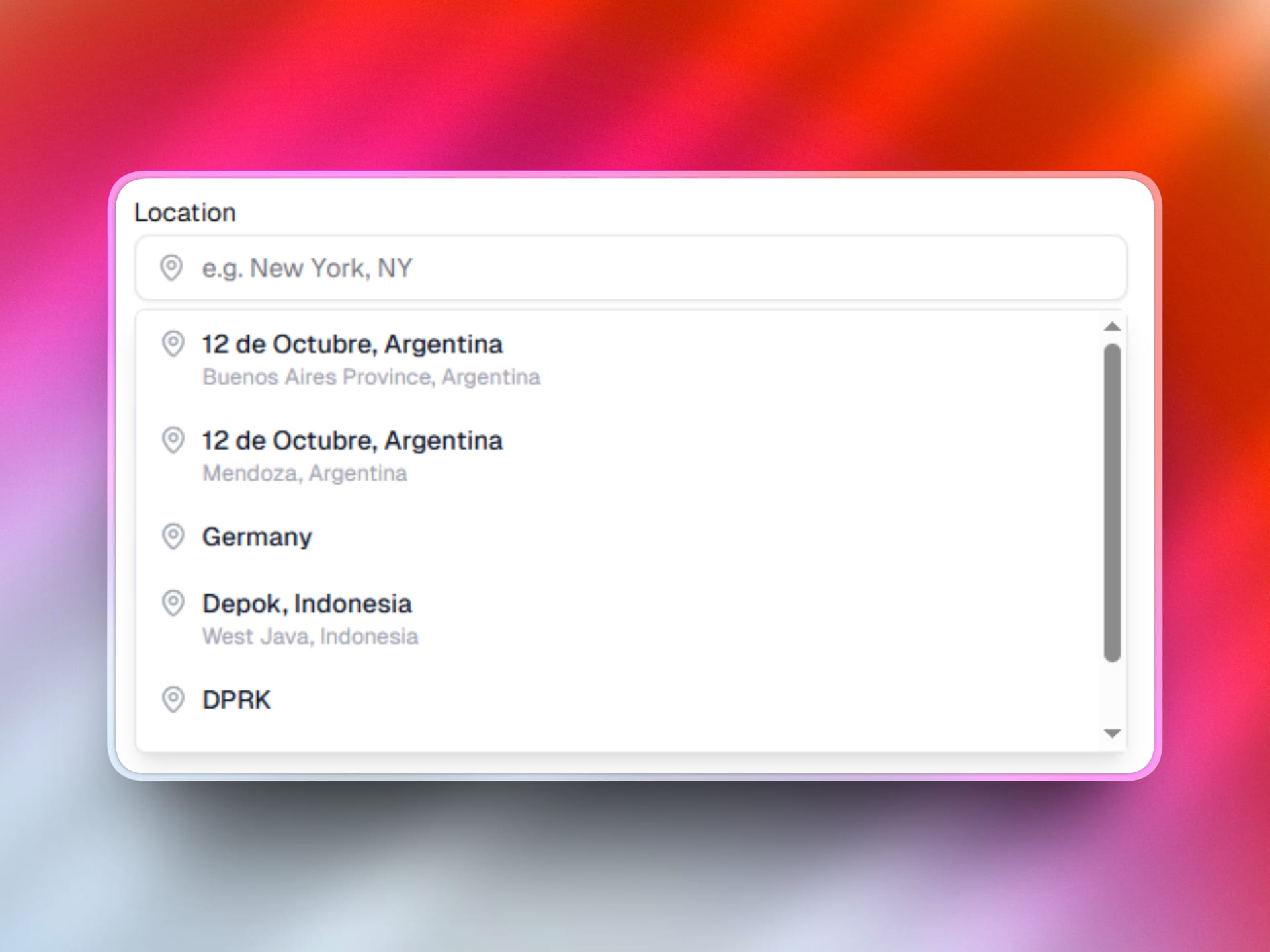 Structured location system