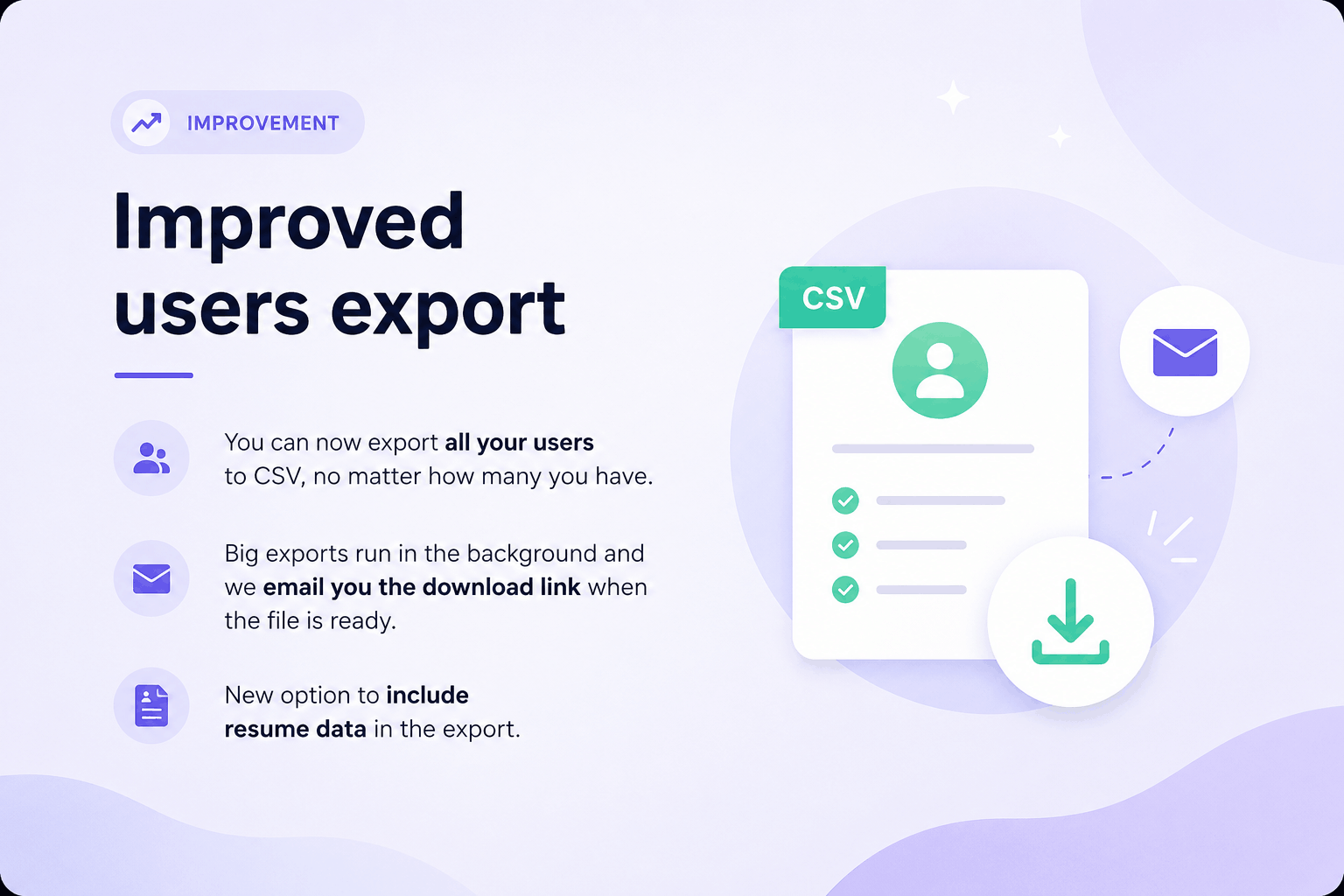 Improved users export