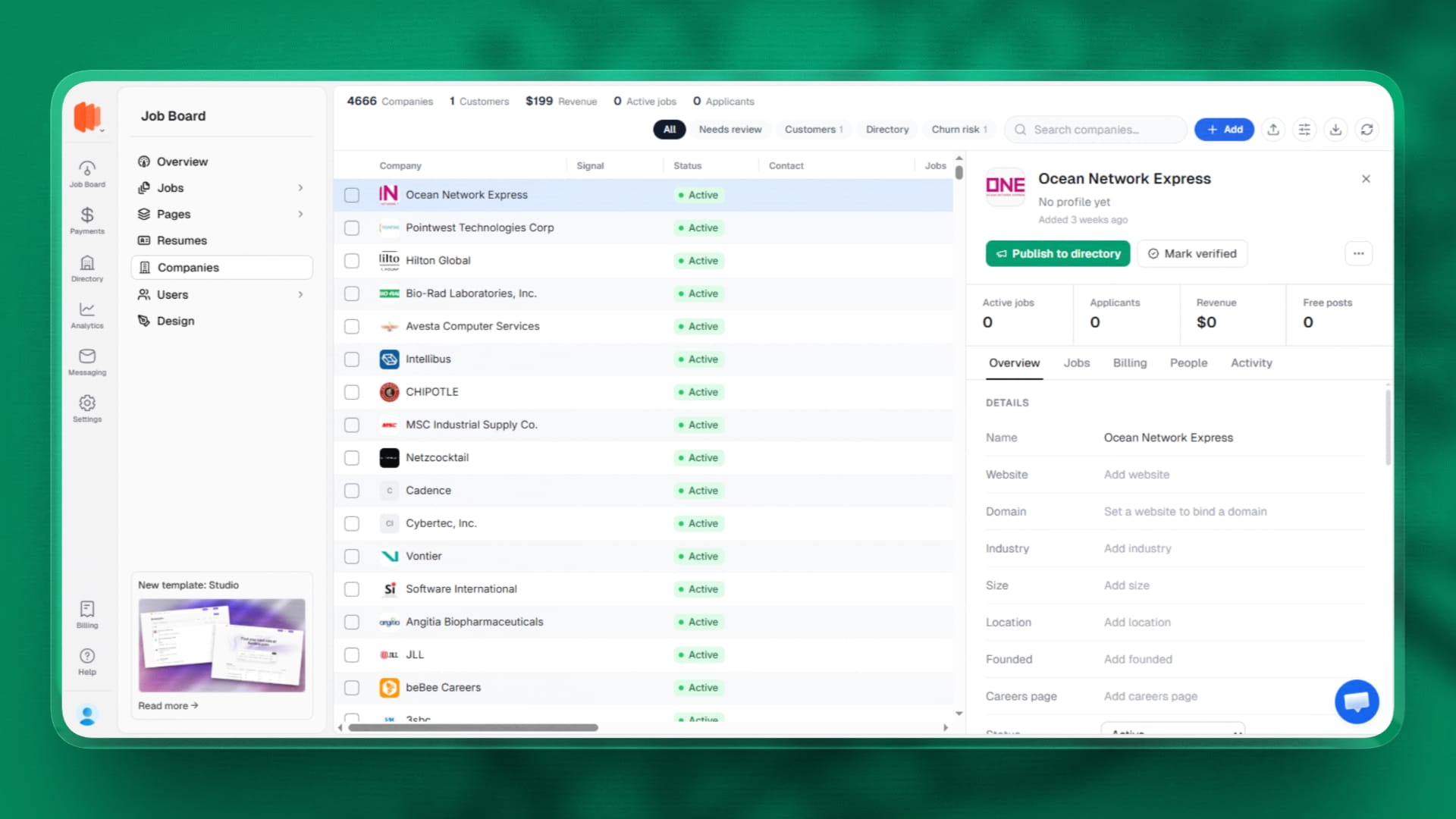 Run a business directory on your board