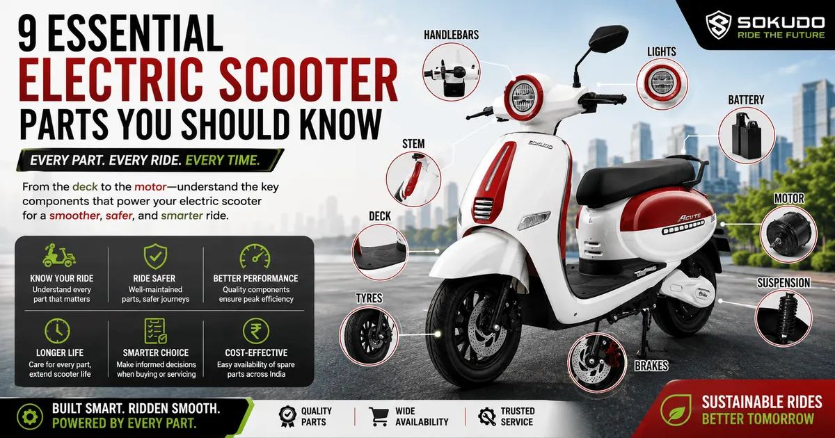 Spare parts of an electric scooter