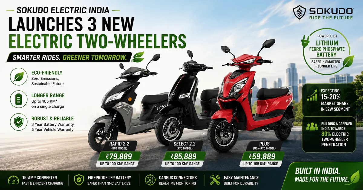 3 new launches of Sokudo scooters