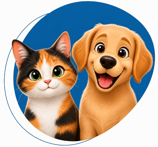 Friendly cat and dog animated headshots