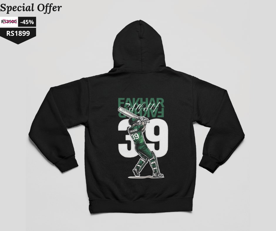 Fakhar Zaman Premium Cricket Hoodie | Comfortable & Stylish | Perfect Prints | Rs. 1,899