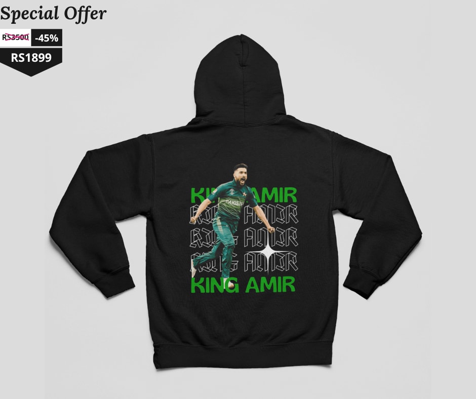 Muhammad Amir Cricket Hoodie | Premium Quality | Perfect Prints | 45% OFF - Limited Stock