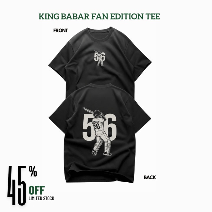 Shop the Best Oversized Babar Azam T-Shirt: Limited Edition #56 Now Available
