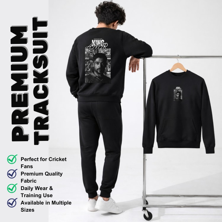 Muhammad Amir – Left Arm Magic Cricket Cricket Tracksuit | High Quality Print