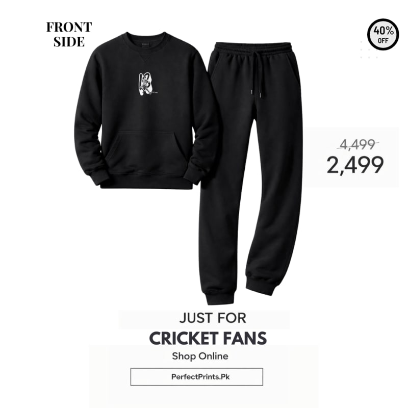 Best Power Look Cricket Wear – Virat Kohli Black Cricket Tracksuit with No. 18 Print