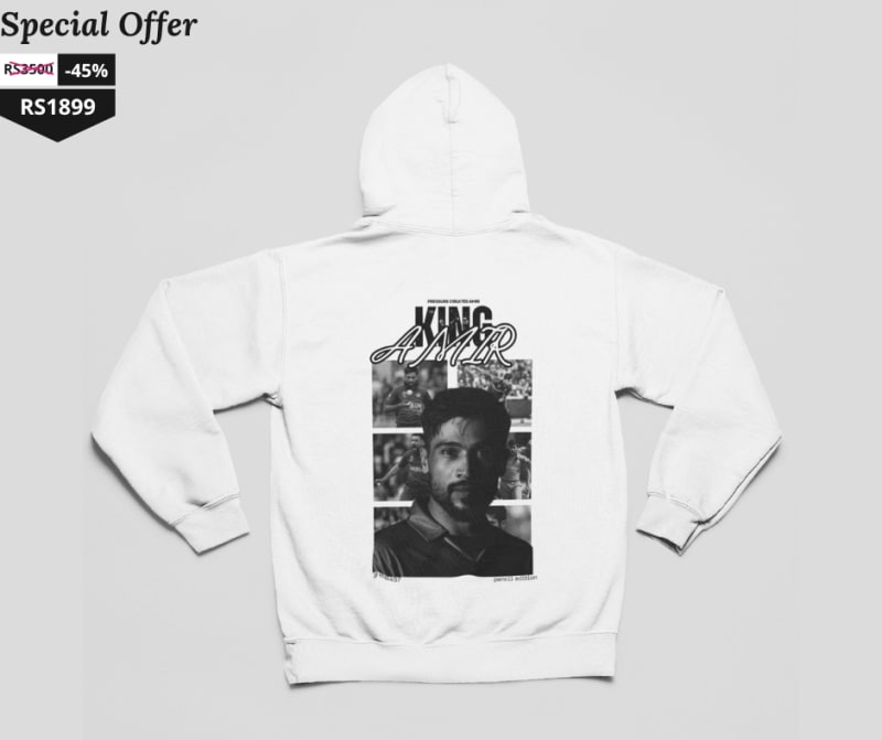 Muhammad Amir Premium Cricket Hoodie - Perfect for Fans | Comfortable Fit | Rs. 1,899