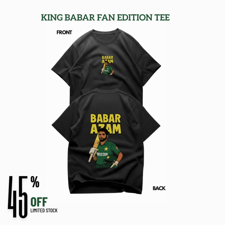 Best Quality Revolutionize Your Style with Oversized Babar Azam T-Shirt: #56 Design to Own