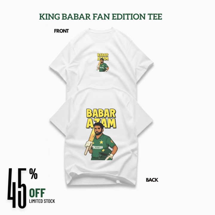 Grab the Bold Oversized Babar Azam T-Shirt: Must-Have Design #56 for Cricket Lovers