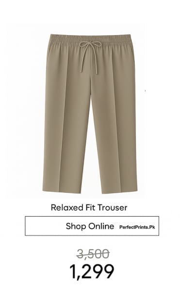 Menβs Relaxed Fit Trouser β Warm Beige