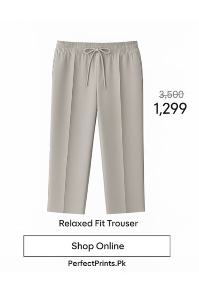 Men’s Relaxed Fit Trouser – Light Beige