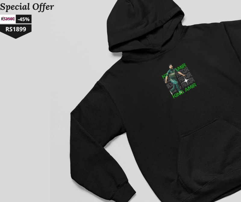 Muhammad Amir Cricket Hoodie | Premium Quality | Perfect Prints | 45% OFF - Limited Stock
