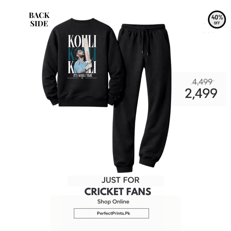 Black Limited Edition Virat Kohli Cricket Tracksuit | No. 18 Fan Favorite
