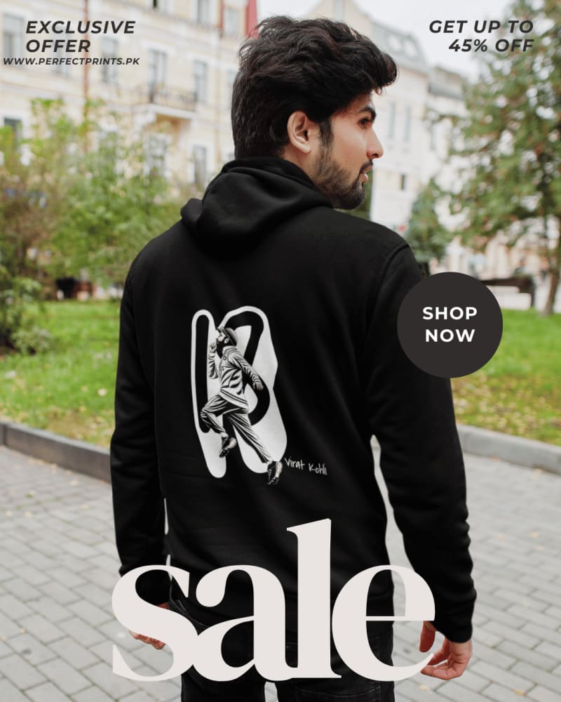 Best Power Look Cricket Wear – Virat Kohli Black Cricket Hoodie with No. 18 Print