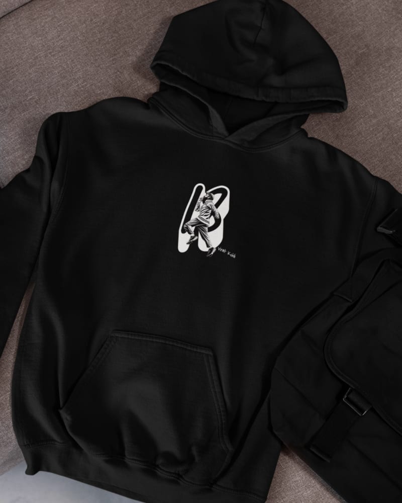 Best Power Look Cricket Wear – Virat Kohli Black Cricket Hoodie with No. 18 Print