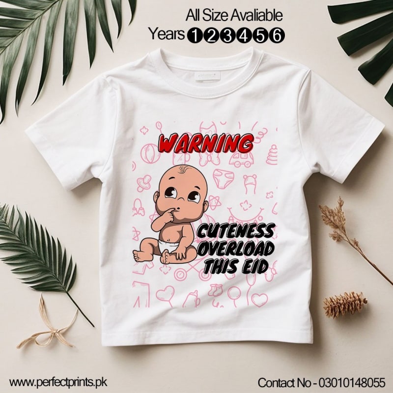 Kids Eid Quote Shirt "Blessed Little One" 🌙 | Har Size Mein Limited Pieces — Abhi Order Karo