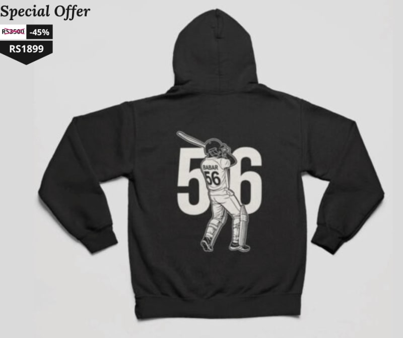Shop the Best Oversized Babar Azam Hoodie : Limited Edition #56 Now Available