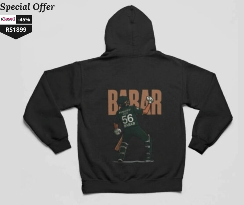 Best Rock Your Look with Oversized Babar Azam Hoodie : Design #56 That Turns Heads