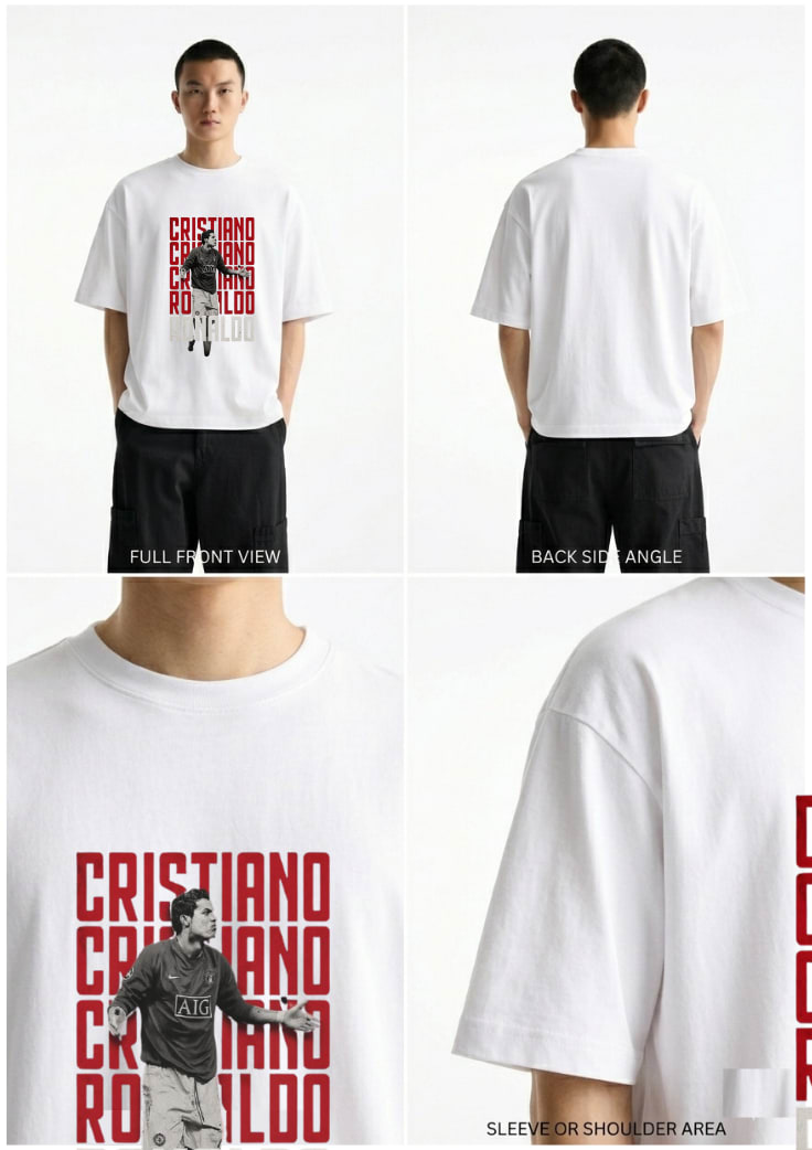 Ronaldo Printed T-Shirt Pakistan | 100% Cotton Soft Fabric | S to XXL | Fast Delivery