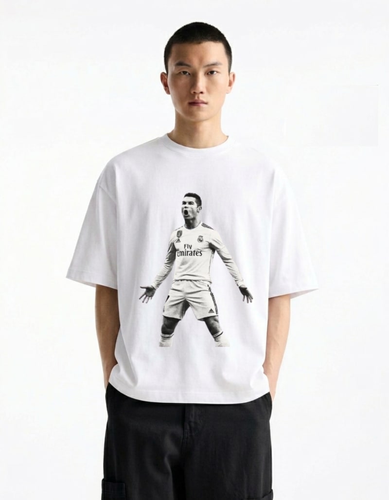 CR7 Football Printed T-Shirt | Premium Quality | COD Available | Poora Pakistan Delivery